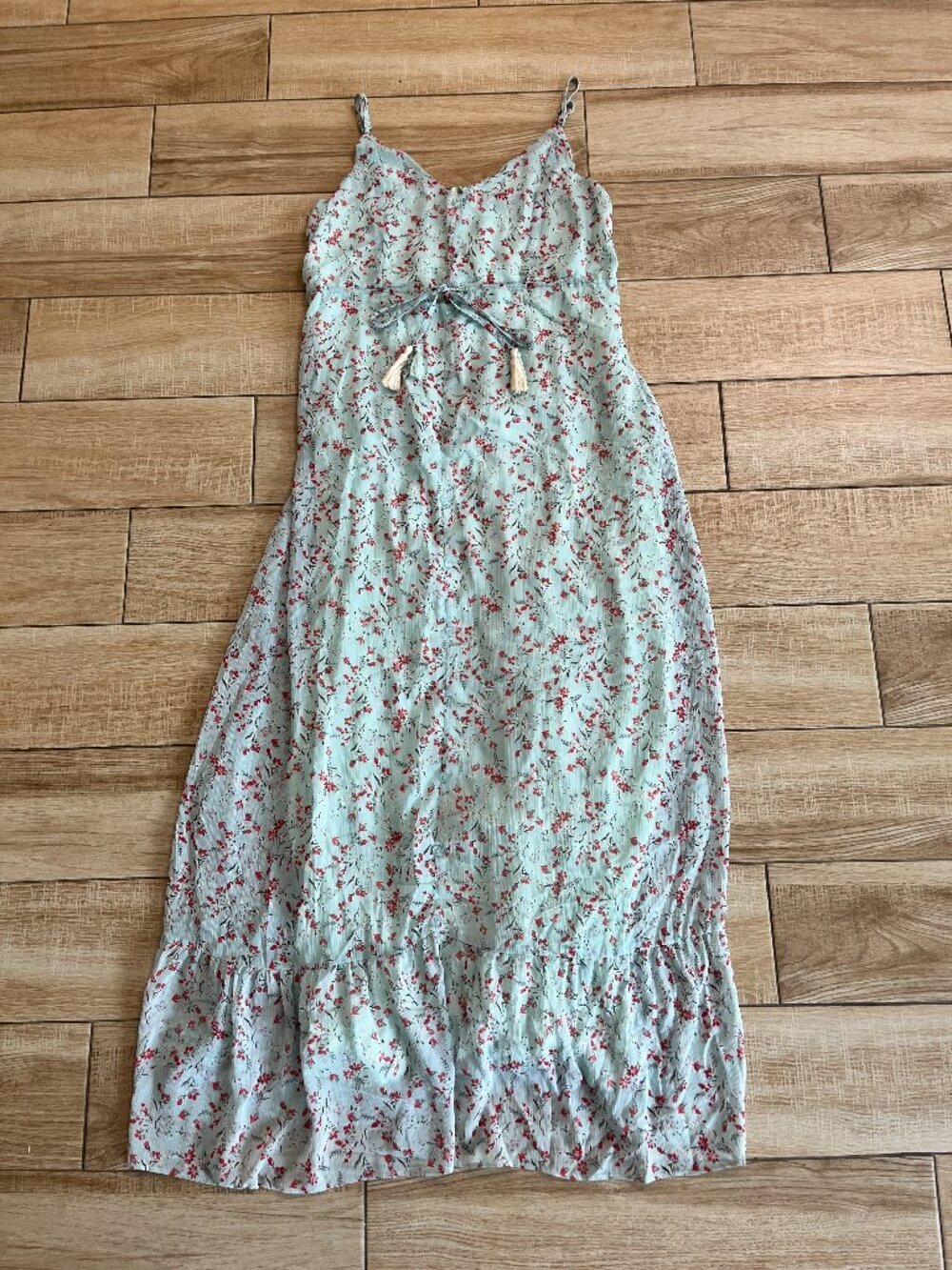 Womens Sugar Lips Blue Floral Maxi Dress - L